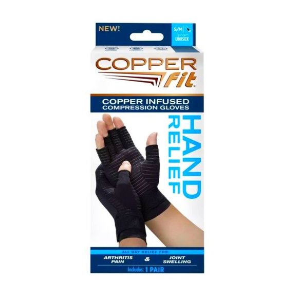 Copper Fit Accessories Pair New Copper Fit Copper Infused Compression Gloves Hand Relief